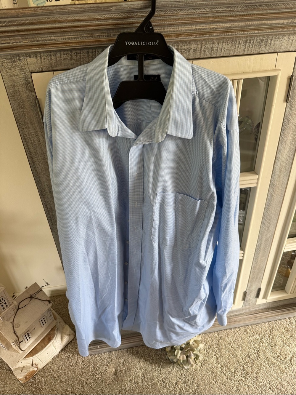 Men's Light Blue Dress Shirt with Chest Pocket - Classic Fit